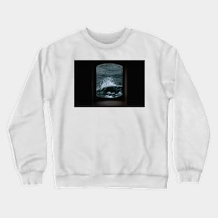 Wave out of a window of a ship – Minimalist Oceanscape Crewneck Sweatshirt